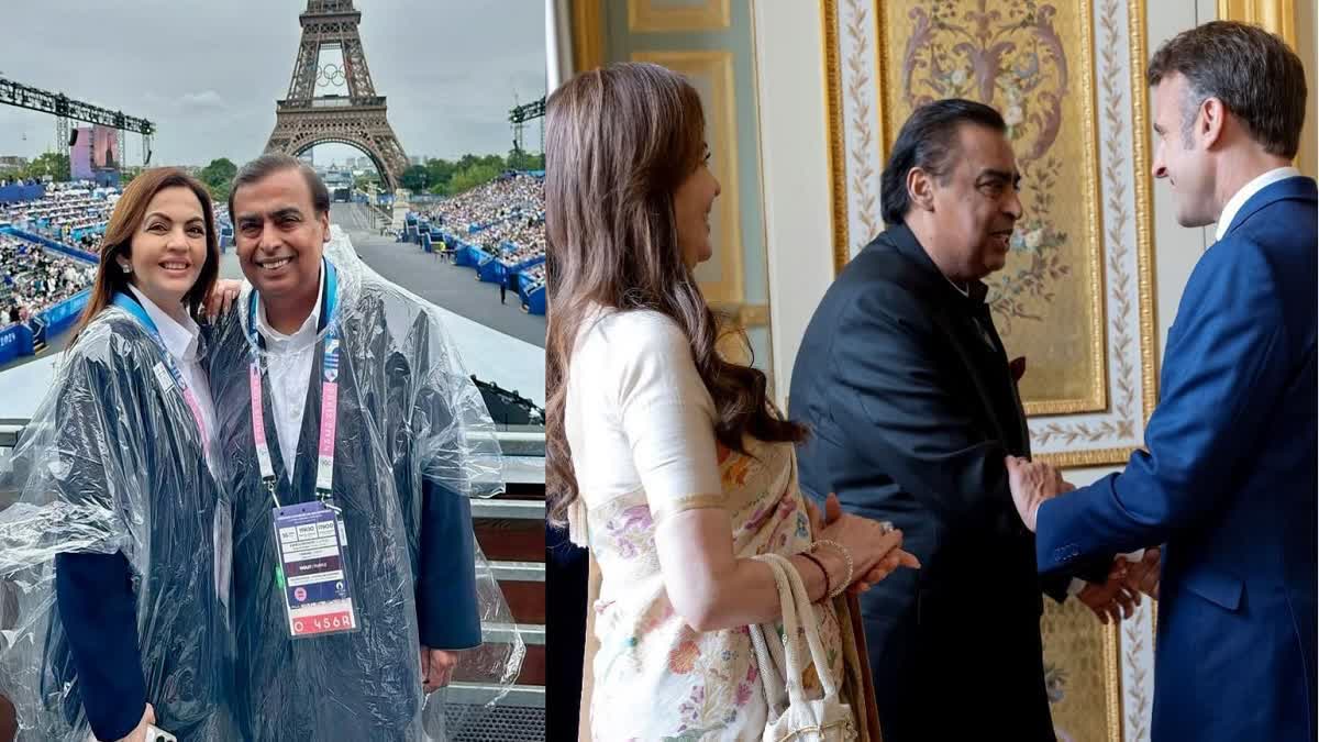 mukeshandnitaambanimeetfrenchpresidentemmanuelmacronatparisolympics2024