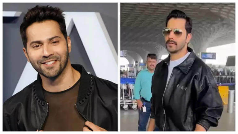 Varun Dhawan flaunts moustache look as he takes off for Border 2 shoot