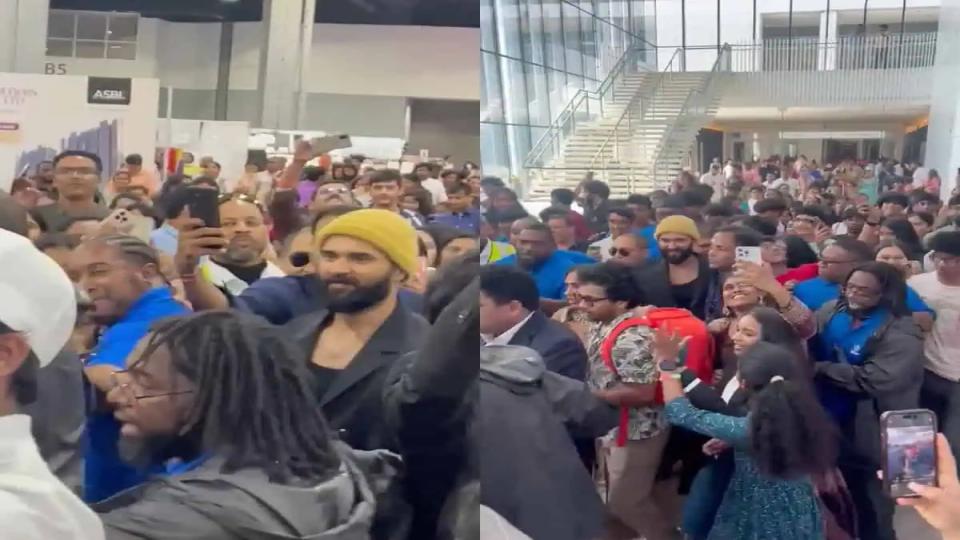 Tollywood Actor Vijay Deverakonda mobbed by fans at USA event