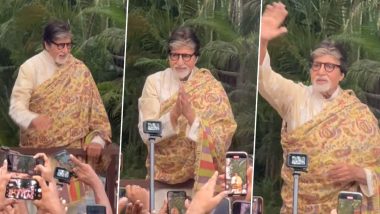 Amitabh Bachchan greets fans from Jalsa on 82nd birthday