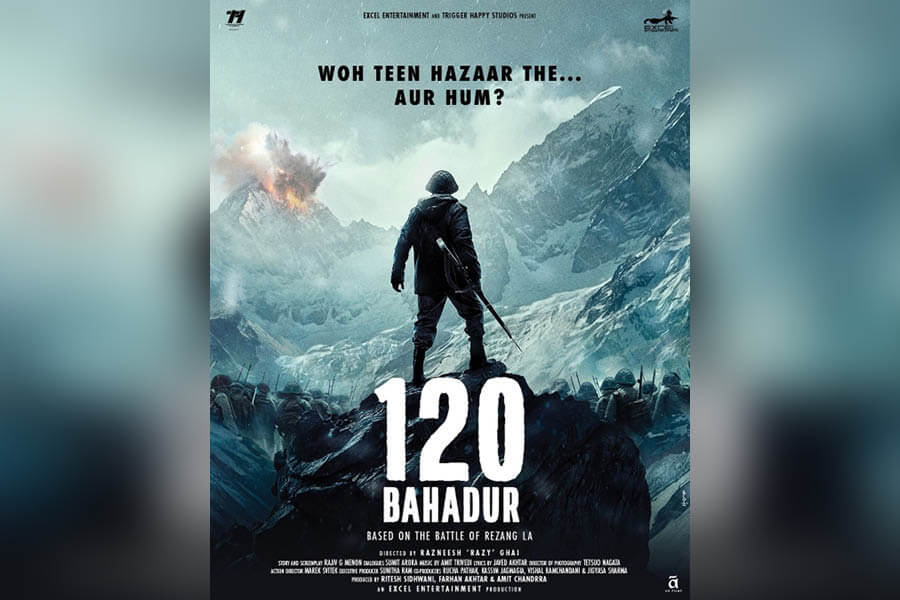 Farhan Akhtar shared the poster of his upcoming film 120 Bahadur