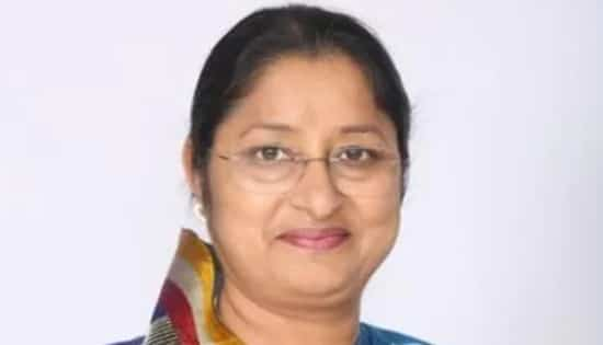 Union Minister Annapurna Devi addresses an election rally in Jharkhand