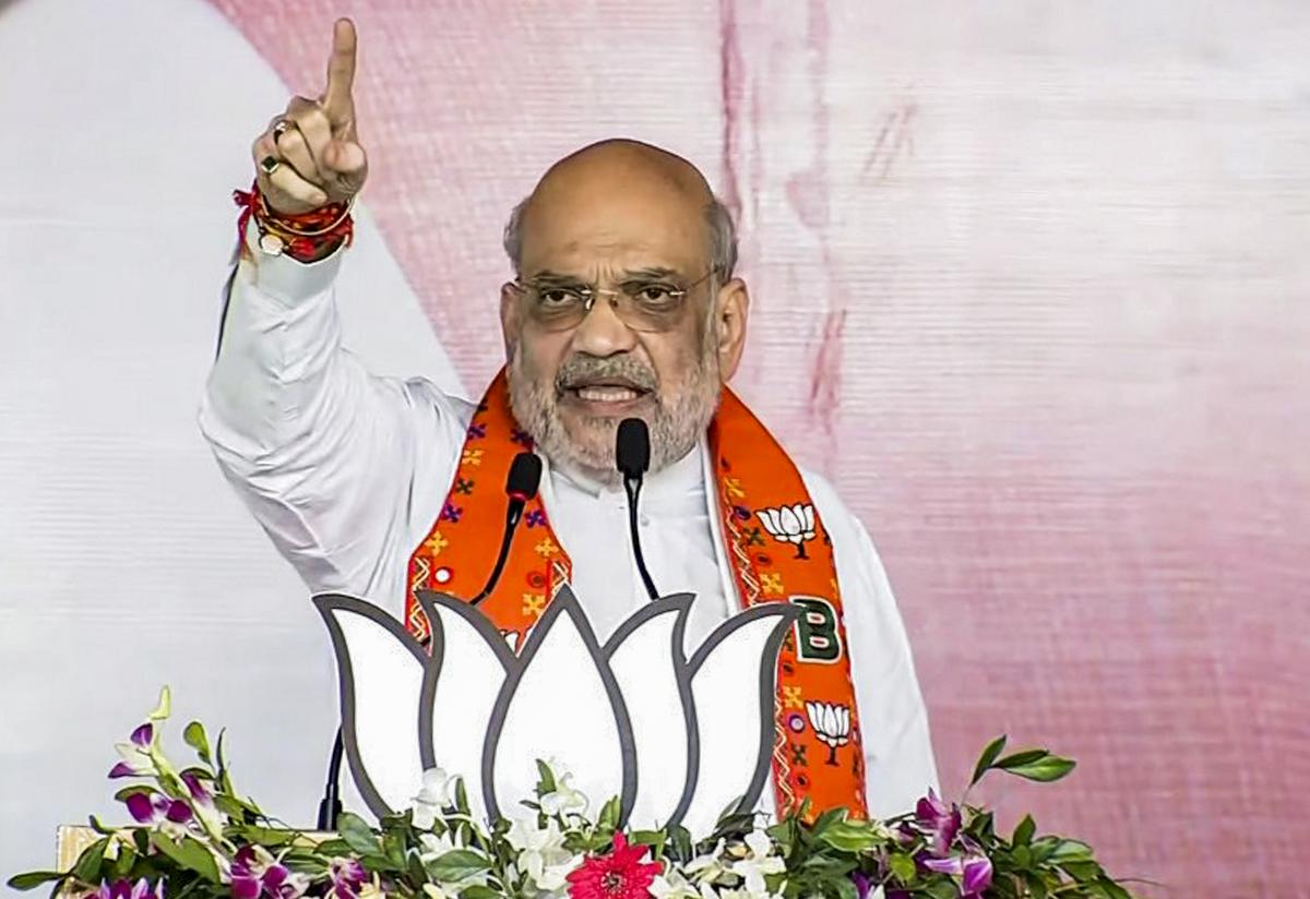 Senior BJP Leader & Home Minister Amit Shah Addresses an Election Rally at Simaria in Chatra