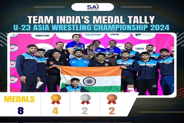 India Finishes On Top At U23 Asian Wrestling Championship In Jordan