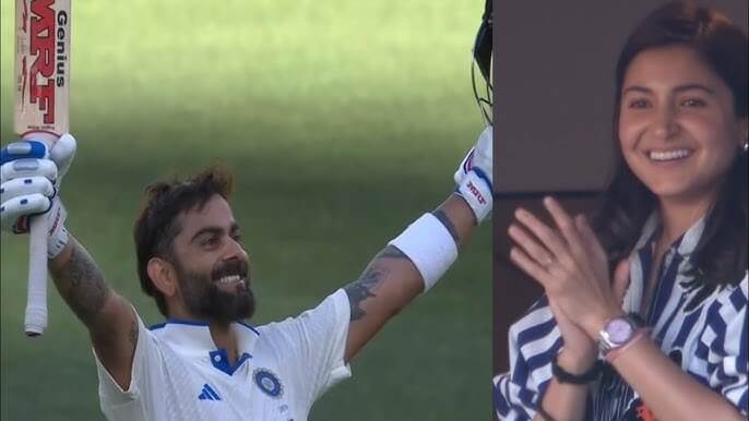 IND vs AUS: Virat Kohli sends flying kiss to Anushka Sharma after 81st century