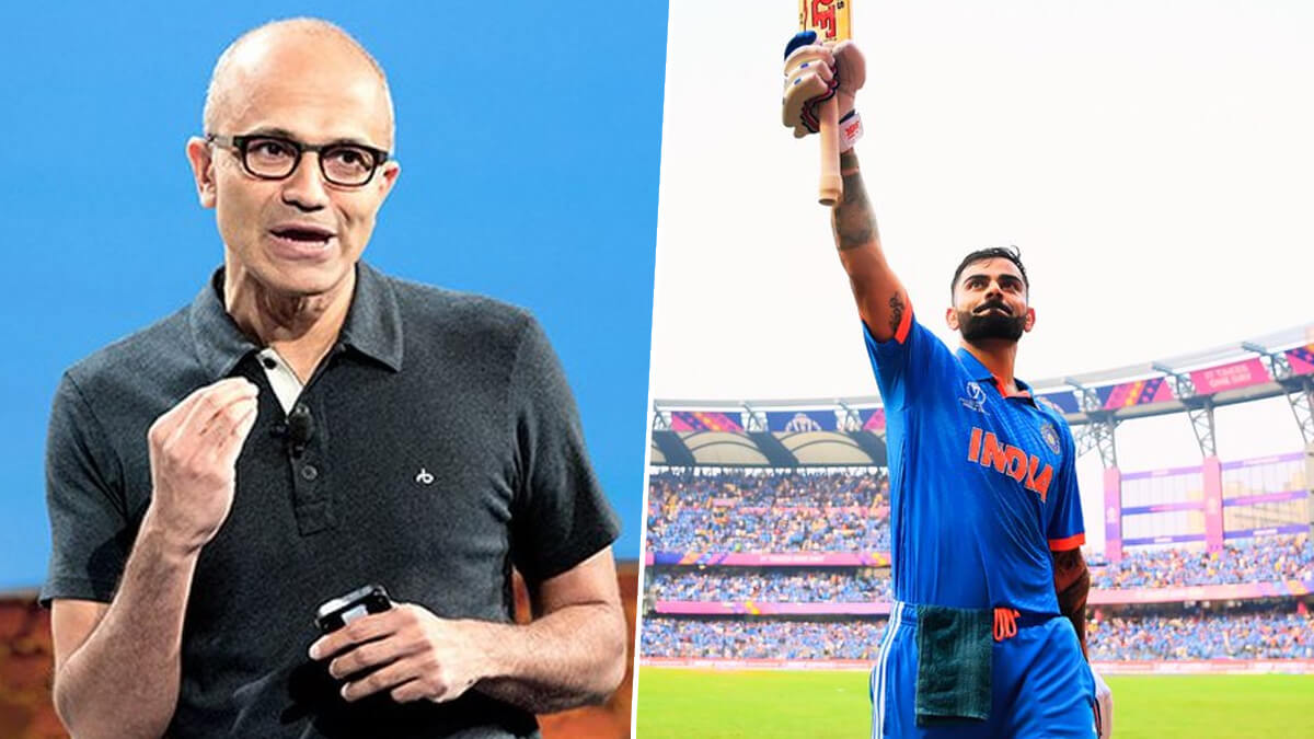 Microsoft CEO Satya Nadella cheers for India at T20 World Cup match