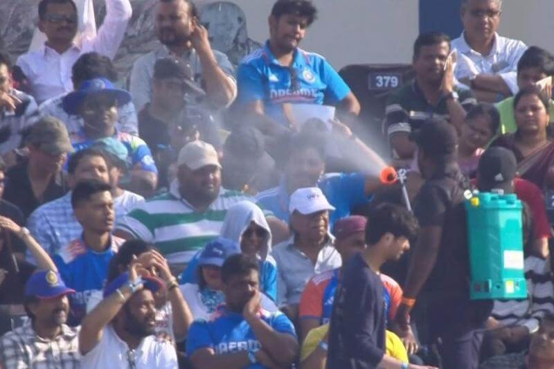 IND vs ENG: Fans sprayed with water to beat severe heat in Cuttack ODI