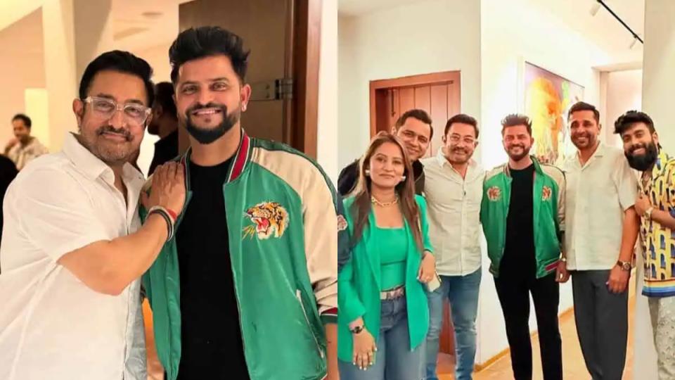 Suresh Raina enjoys a fanboy moment with Aamir Khan