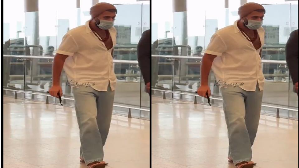 Vijay Devarakonda spotted at Hyderabad airport for Kumbh Mela