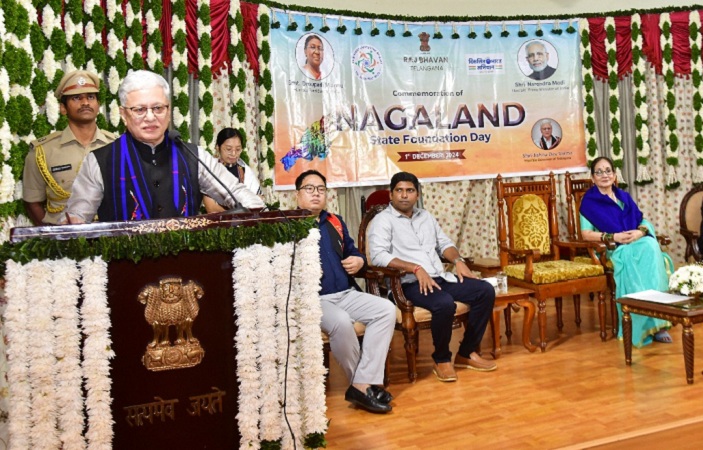 Telangana Guv honours leaders, citizens for their contribution to state’s creation on Nagaland Statehood Day