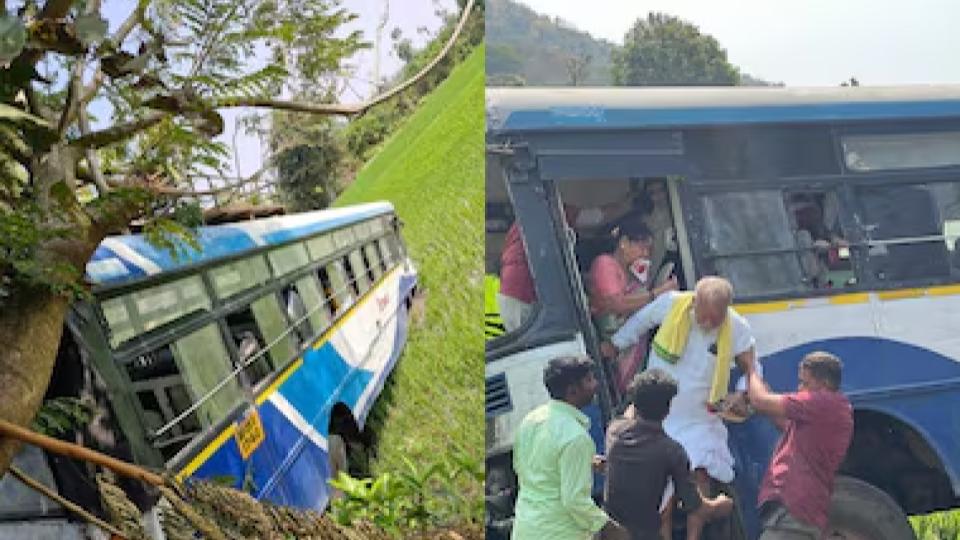 RTC bus crashes into fields, passengers injured