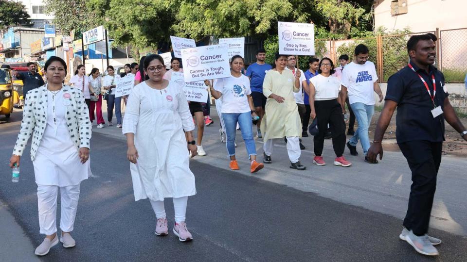 FLO, KIMS Kondapur organise Cancer Awareness Walk