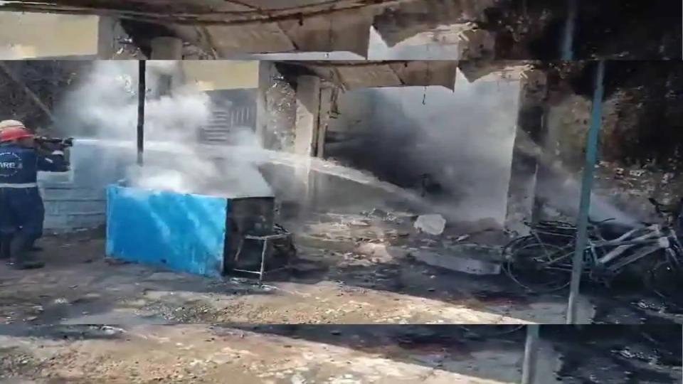 Fire at puncture shop in Amberpet, Rs 2L loss reported