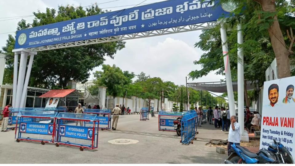 Sarpanches from across Telangana stage protest at Praja Bhavan