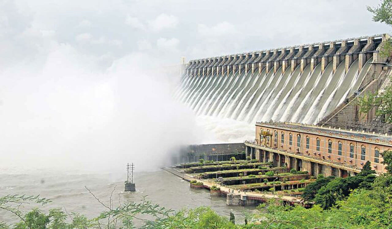 Four crest gates of NSP lifted amid fresh inflows from heavy rains