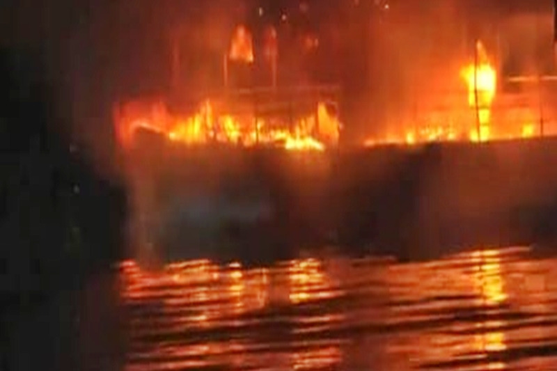 1 injured as two boats catch fire in Hyderabad’s Hussain Sagar lake