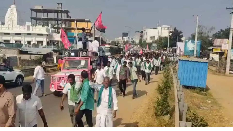 BRS MLA holds Jagtial padayatra over Telangana govt’s unmet promises to farmers