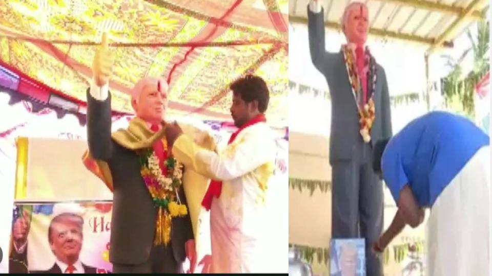 Villagers celebrate Donald Trump’s victory at ‘Trump temple’ in Jangaon