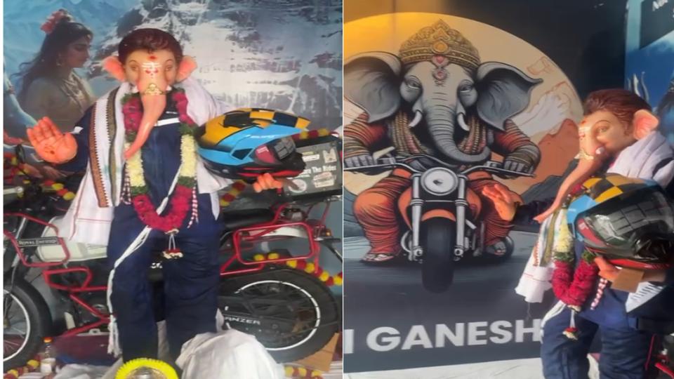 Lord Ganesh in ‘biker’ avatar spreads awareness on road safety in Hyderabad