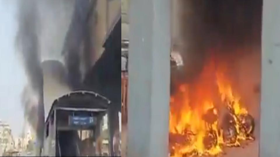 Video of fire breaks out near Malakpet metro station