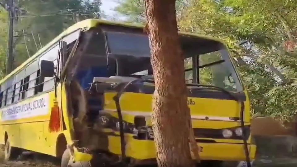 Hyderabad school bus crashes into a tree, students injured