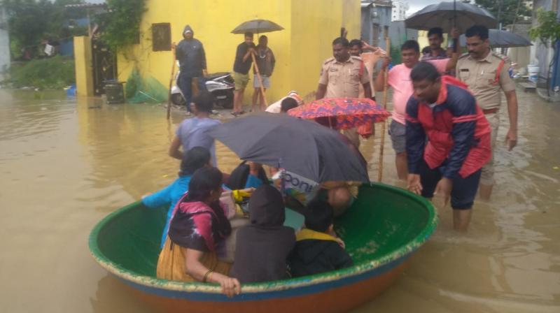 hyderabadpolicerescue70familiestrappedinoverflowingmallampetcheruvu