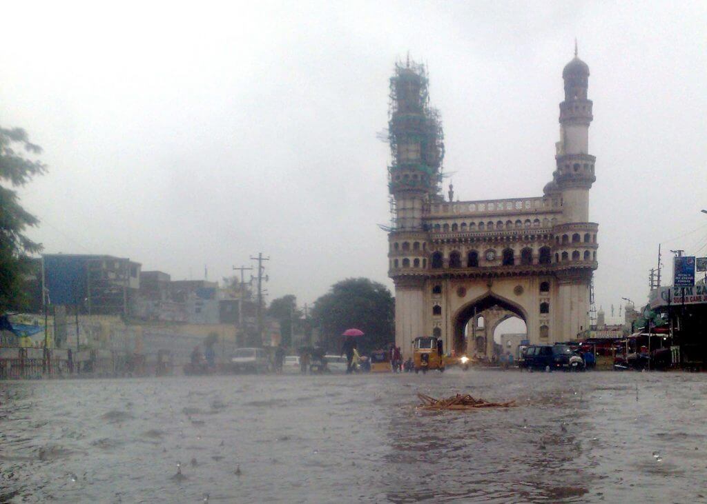 Intense downpours lash Hyderabad, Charminar records 70 mm rain