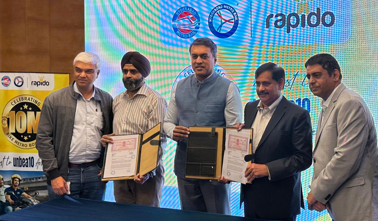 Rapido partners with L&TMRHL to provide ‘Bike Metro Service’ for Hyderabad metro commuters