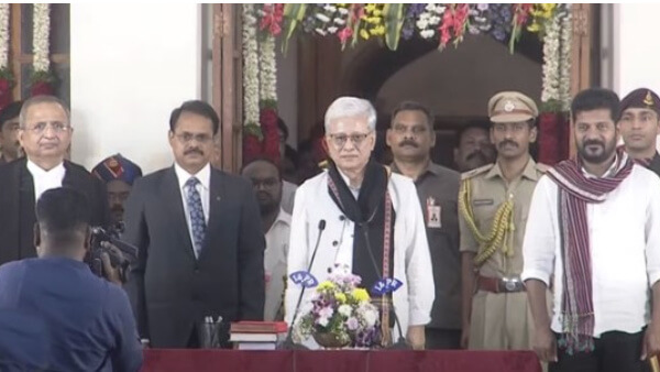 Jishnu Dev Varma sworn in as Governor of Telangana