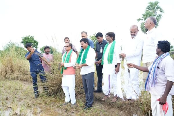 Union Minister Shivraj Singh Chouhan visits flood affected areas in Khammam