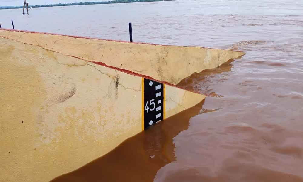 Godavari river flows above warning level