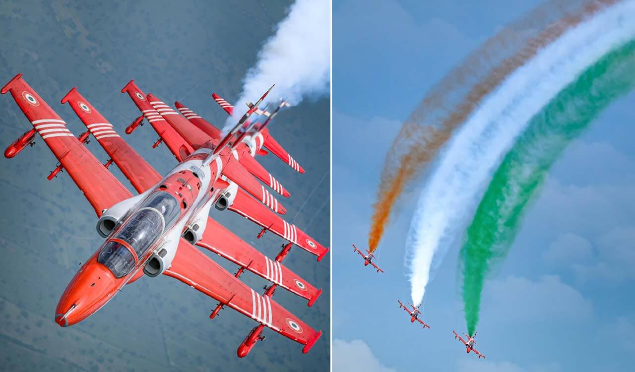 Suryakiran Aerobatic Team dazzles Hyderabad with a breathtaking airshow