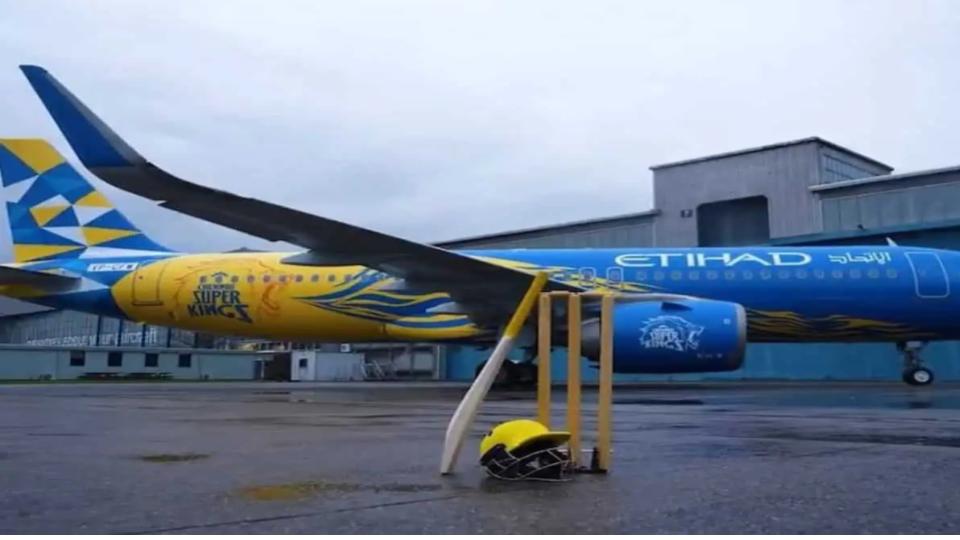 Etihad reveals Chennai Super Kings-themed aircraft