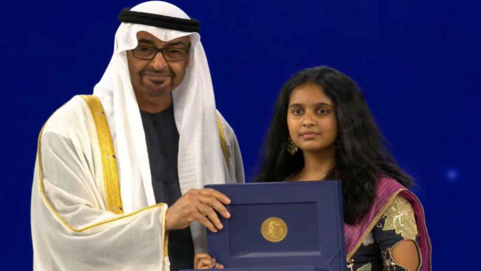 Telugu NRI girl wins prestigious award for air quality solution in UAE