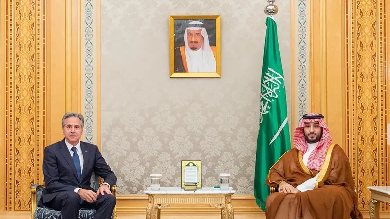 US State Secretary & Saudi Crown Prince Discuss Conflicts in Gaza & Lebanon