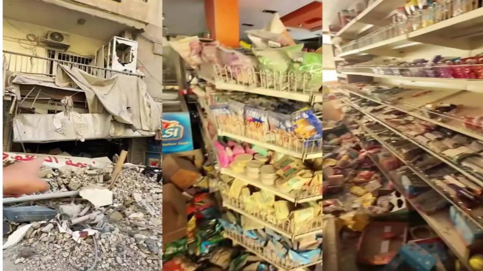 Lebanese man buys from store destroyed by Israeli strikes