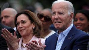 Kamala Harris appears with Biden for first time since conceding election