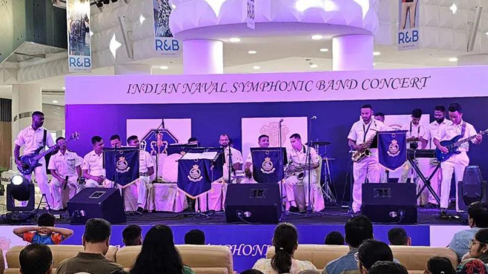 Indian Naval Symphonic Band musical band performs in Oman