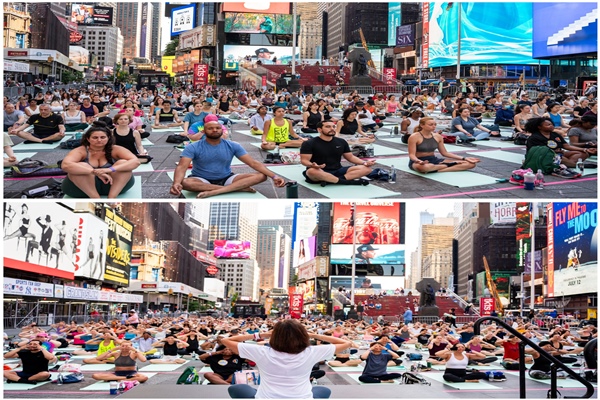 Times Square Hosts International Day Of Yoga Celebrations in New York