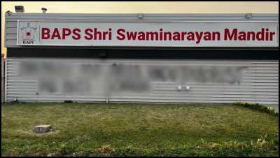 Another temple in Canada defaced with ‘hateful graffiti’, MP calls for action