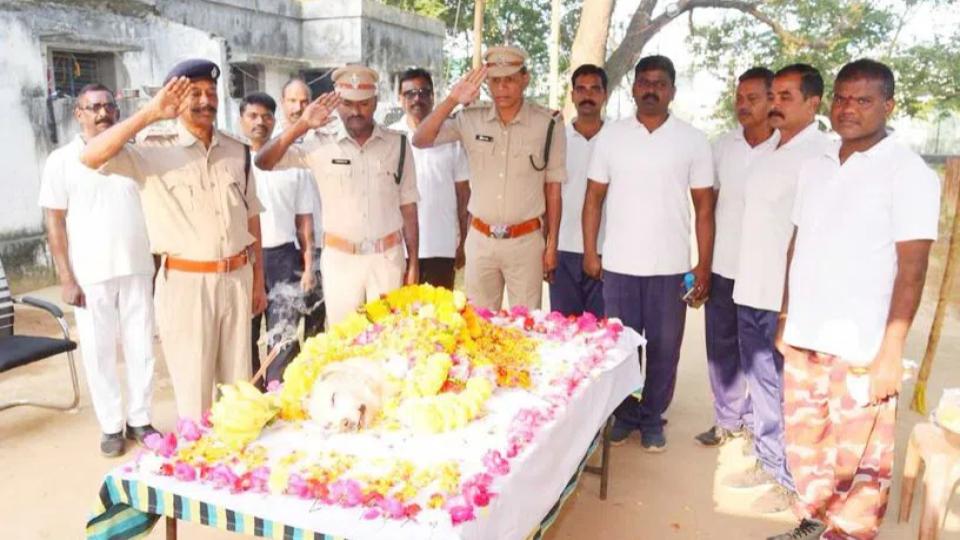 Police dog ‘Veena’ cremated with police honours in Vizianagaram