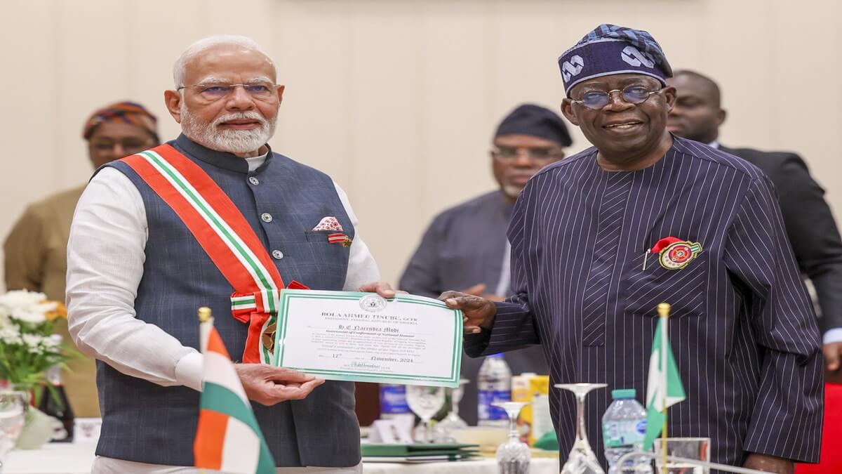 PM Modi become second foreign dignitary to recieve Nigeria