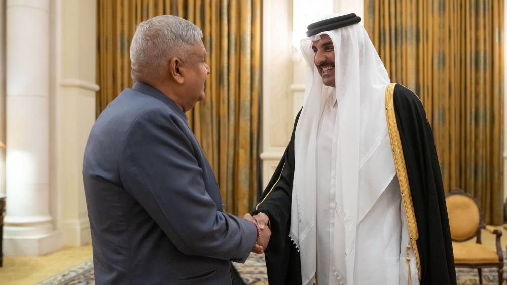 VP Dhankhar, Amir of Qatar discuss strengthening bilateral relations