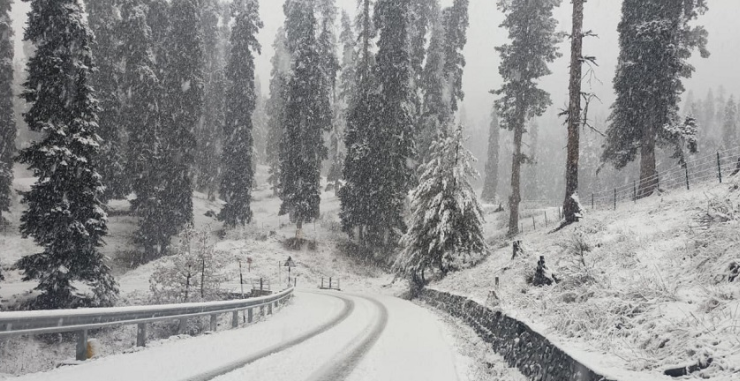 Fresh snowfall in higher reaches of Kashmir