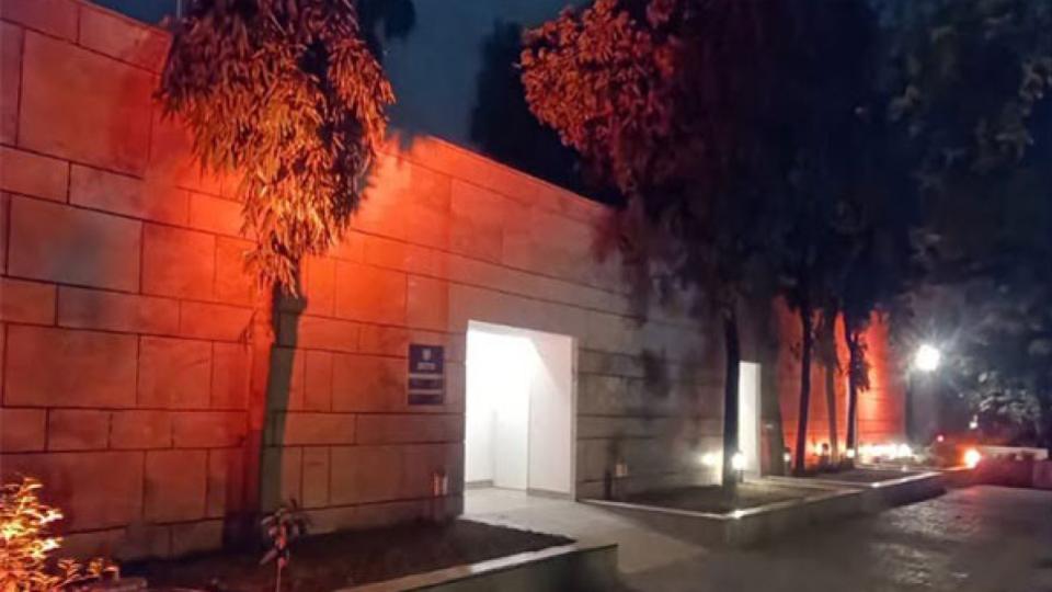 Israel Embassy in New Delhi turns orange in tribute to family killed by Hamas