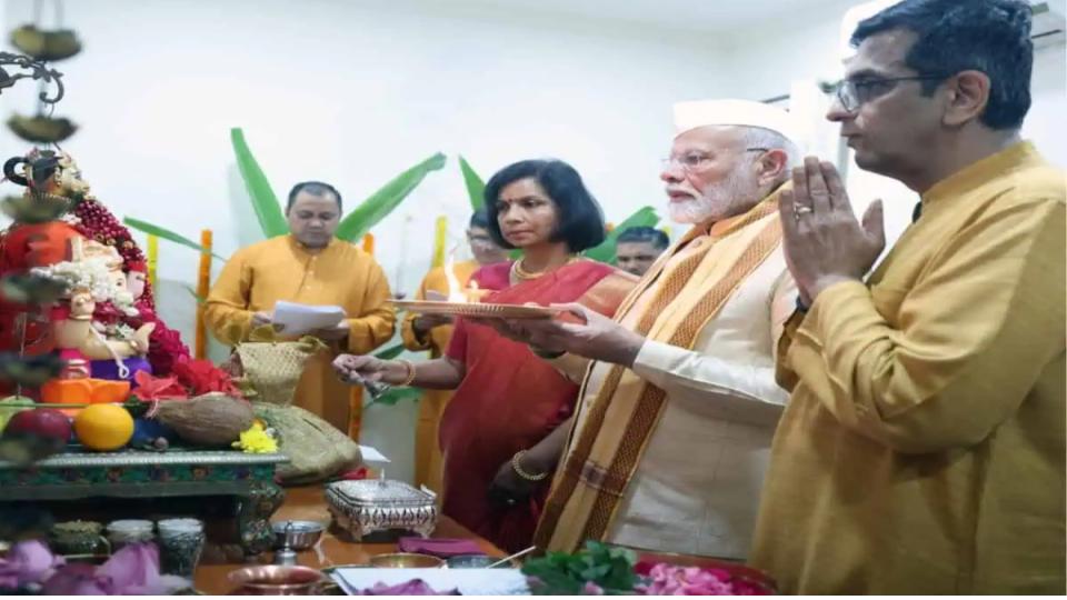 CJI Chandrachud responds to criticism over PM Modi’s Ganesh Puja visit