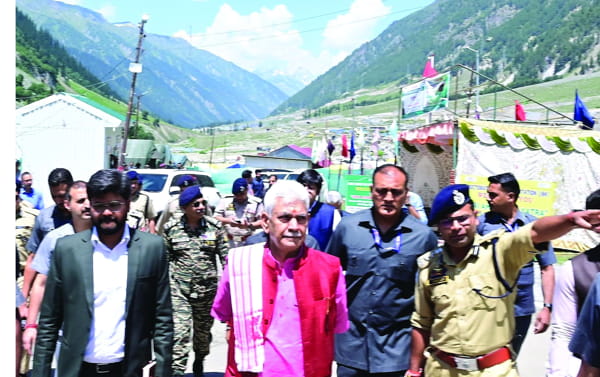 J&K Lieutenant Governor Manoj Sinha Visits Shri Amarnath Ji Yatra Base Camp At Baltal