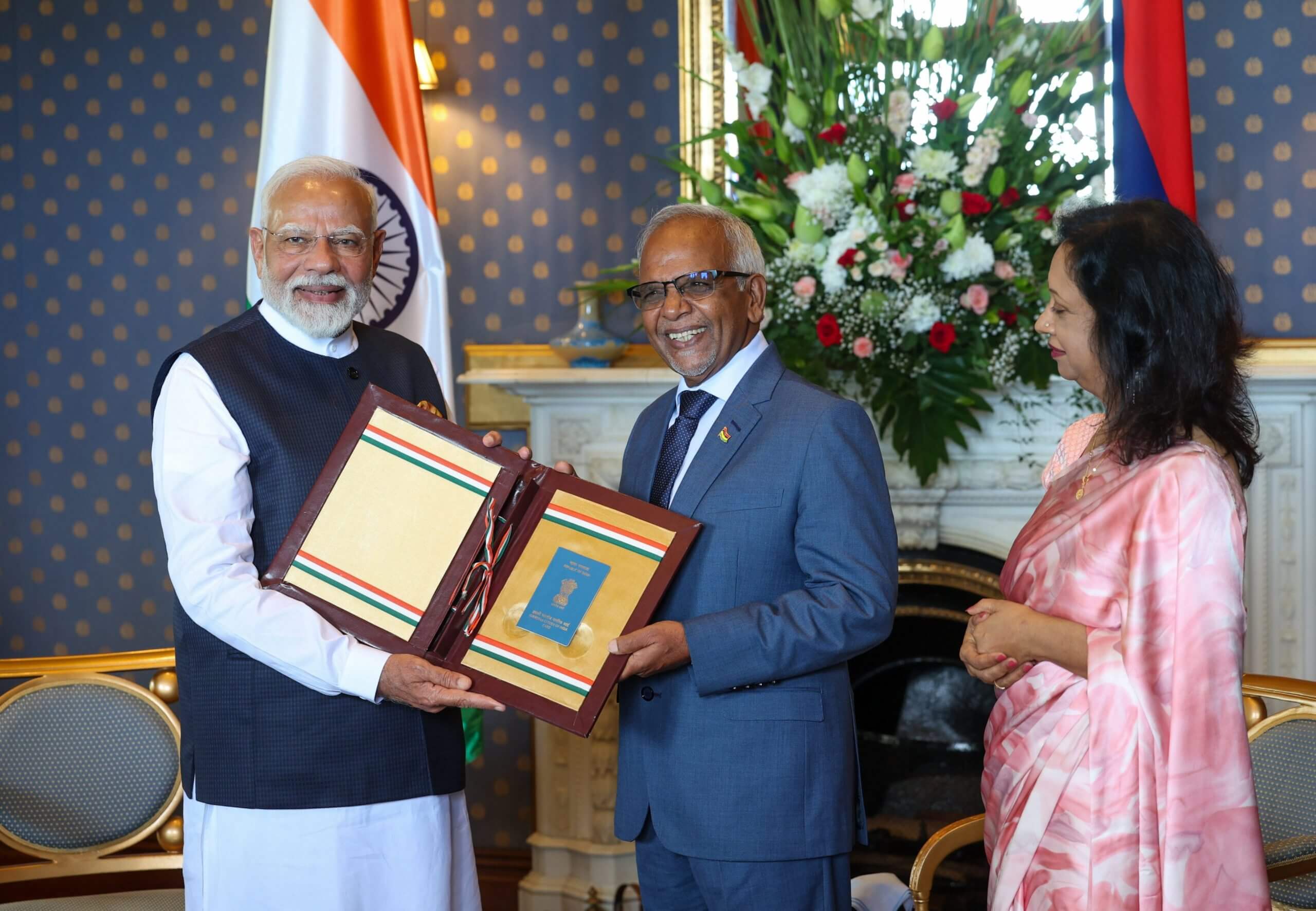 Mauritius PM Navin Ramgoolam bestows country’s highest honour on PM Modi