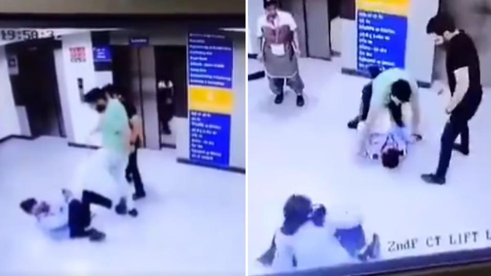 2 Men Thrash Security Guard, Push Woman After Argument Over Lift In Noida Hospital