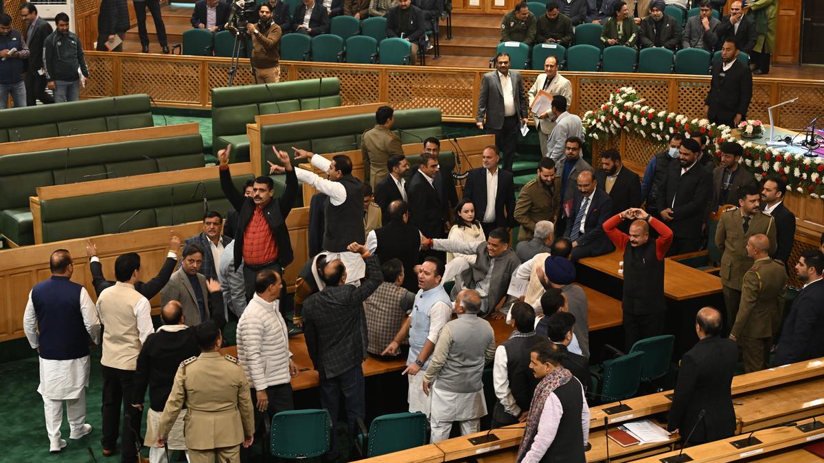 J-K Assembly proceedings adjourned for the day amid uproar over resolution on special status